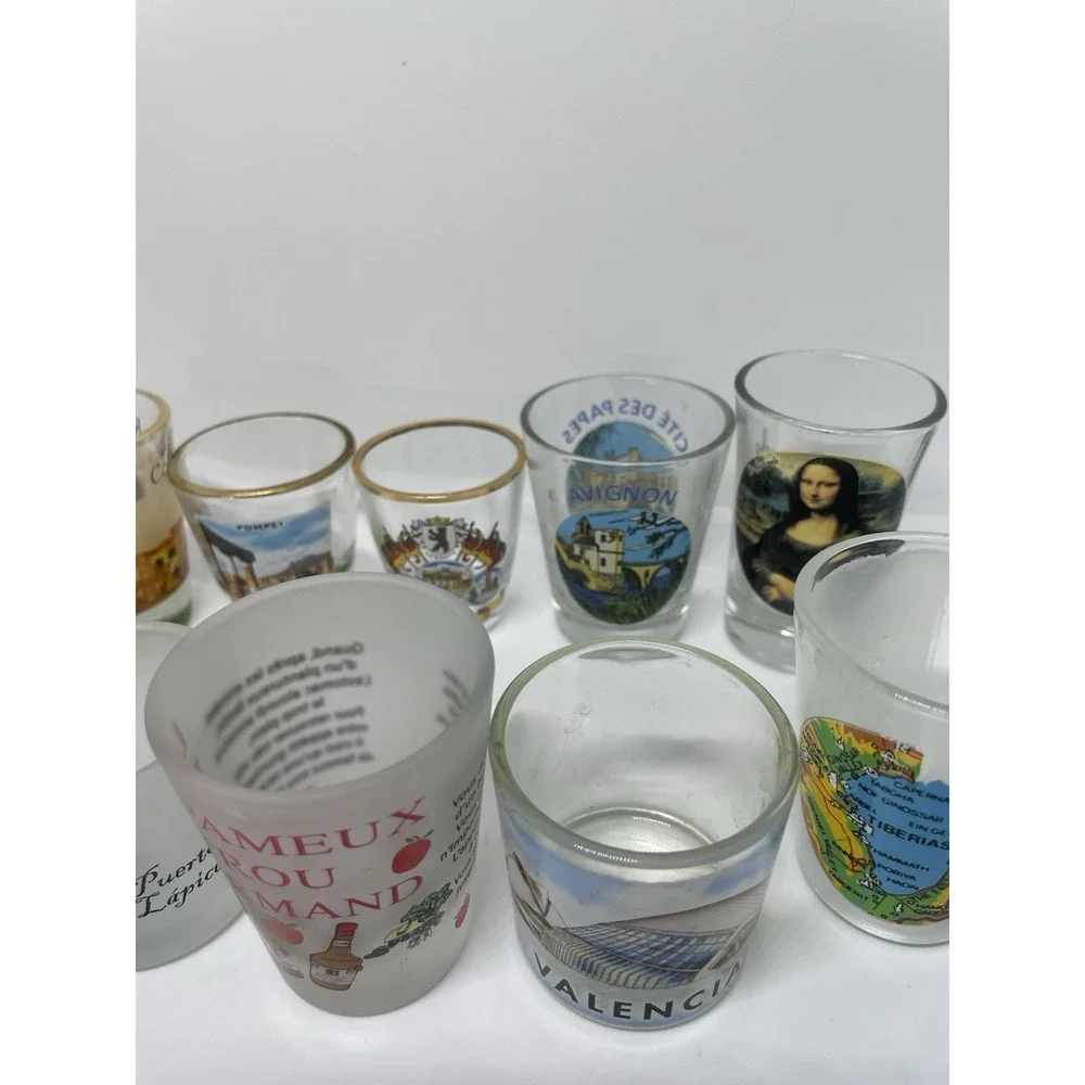 Lot of 11 VTG Gold Rim Shot Glasses/and‎ Others Europe Germany Landmark school